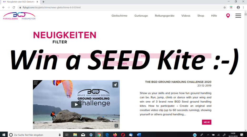 BGD Ground Handling Challenge – Win a SEED KITE