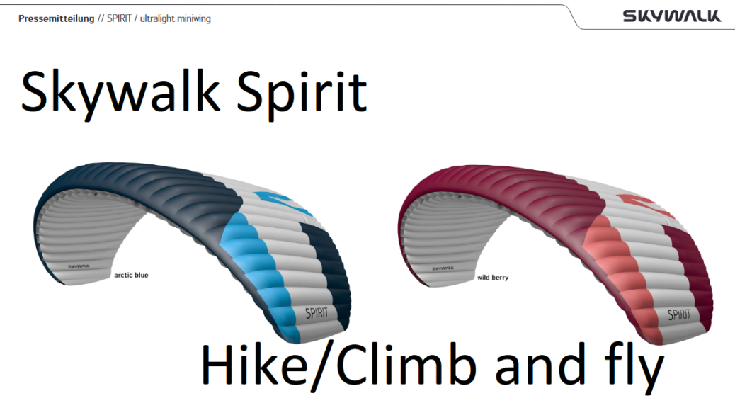 Skywalk SPIRIT / ultralight miniwing - for Hike/Climb and fly